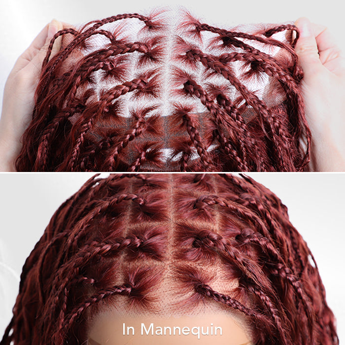 ✨ Glueless HD Lace Boho Braids Wig – Natural Goddess Curls