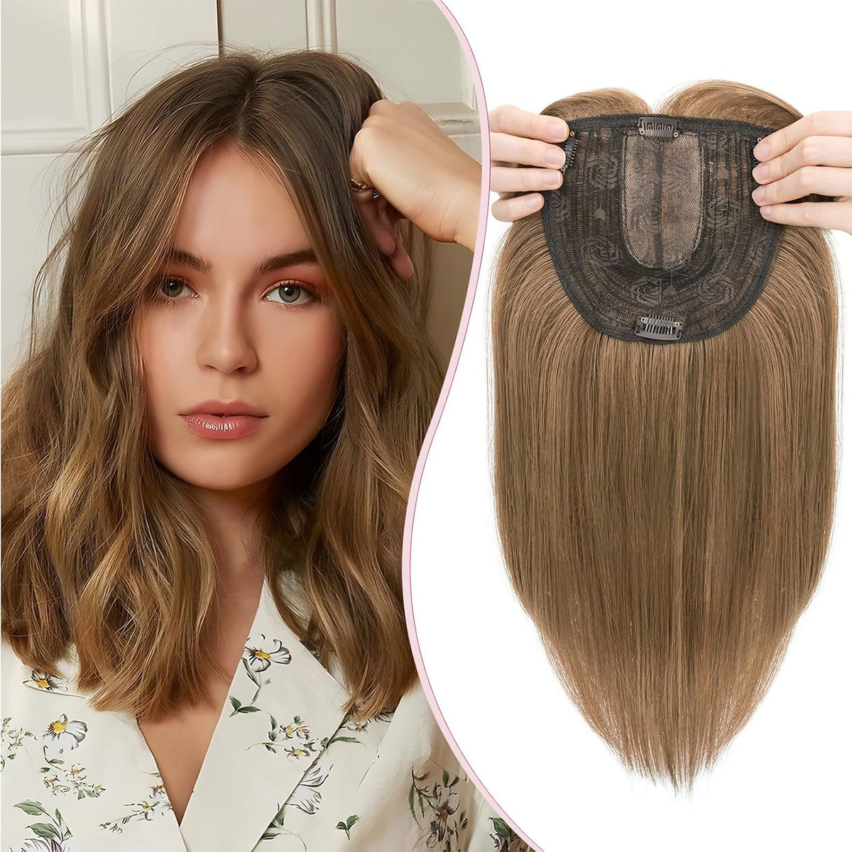 ☀️ Hot Weather? Try This Breathable Hair Solution-Natural-Looking Hair Topper for Women