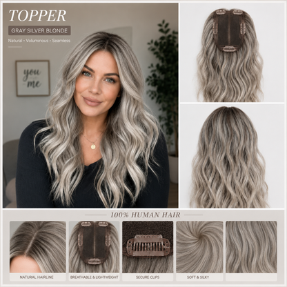 ⚡ Final Hours –🌷2026 New Lightweight & Breathable Wavy Hair Topper