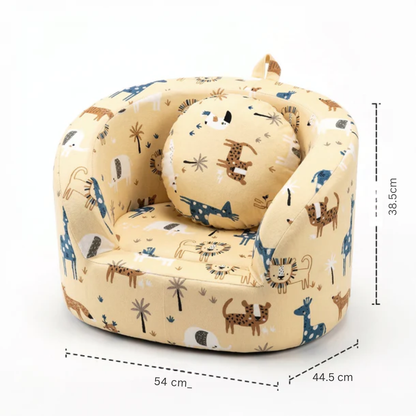 Soft Cushioned Kid’s Lounge Sofa Chair with Safari Design