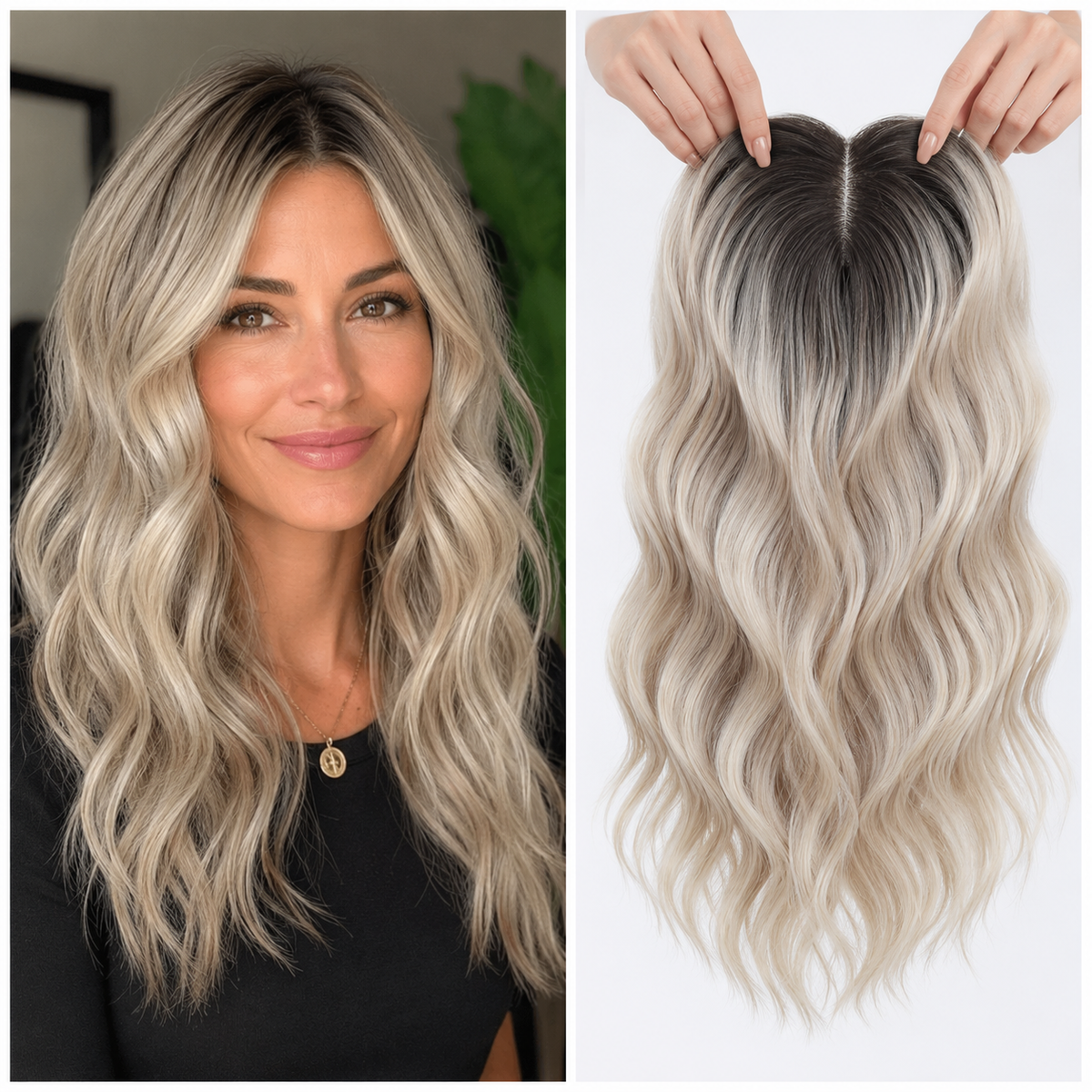 ⚡ Final Hours –🌷2026 New Lightweight & Breathable Wavy Hair Topper