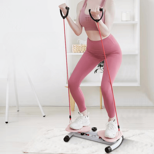 Multi-Functional Portable Twister Stepper with Resistance Bands for Home Workout