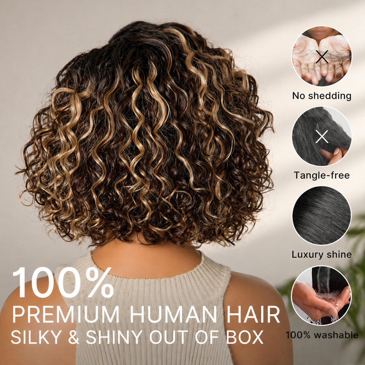 ✨Ready-to-Go Glueless Curly Bob Wig