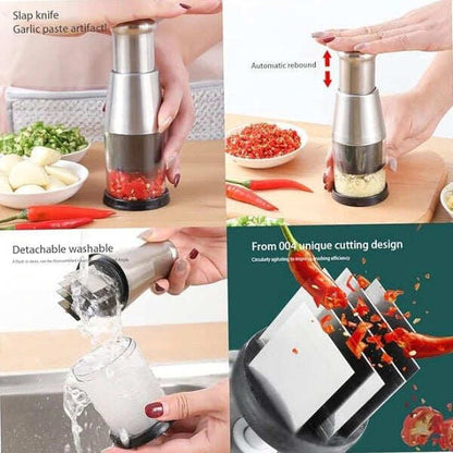Clean & Easy Dicing | Stainless Steel | Perfect for Daily Use | One-Push Operation