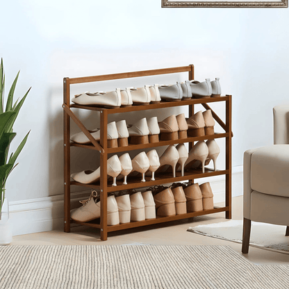Multi-Use Foldable Wooden Shoe Storage Shelf (68cm)