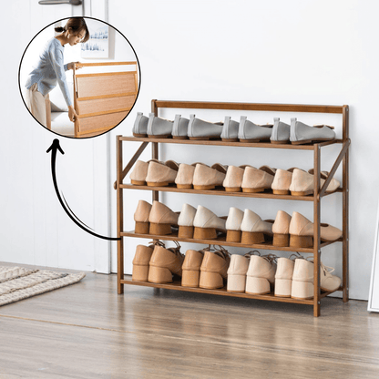 Multi-Use Foldable Wooden Shoe Storage Shelf (68cm)