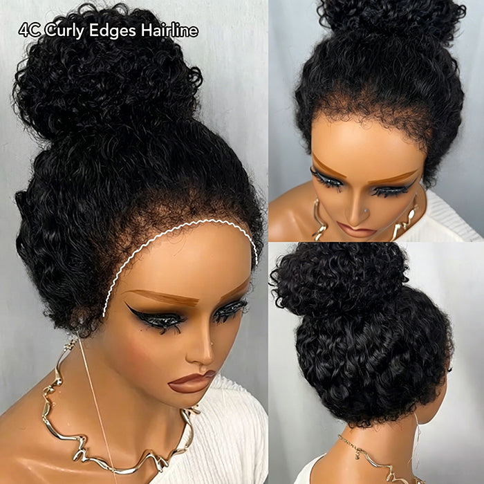 🔥 Limited-Time Sale | 4C Curly Edges Glueless  – 220% Density