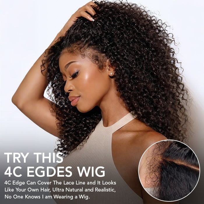🔥 Limited-Time Sale | 4C Curly Edges Glueless  – 220% Density