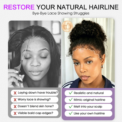 🔥 Limited-Time Sale | 4C Curly Edges Glueless  – 220% Density
