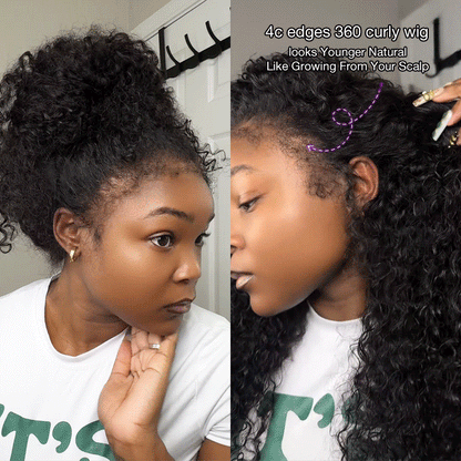 🔥 Limited-Time Sale | 4C Curly Edges Glueless  – 220% Density