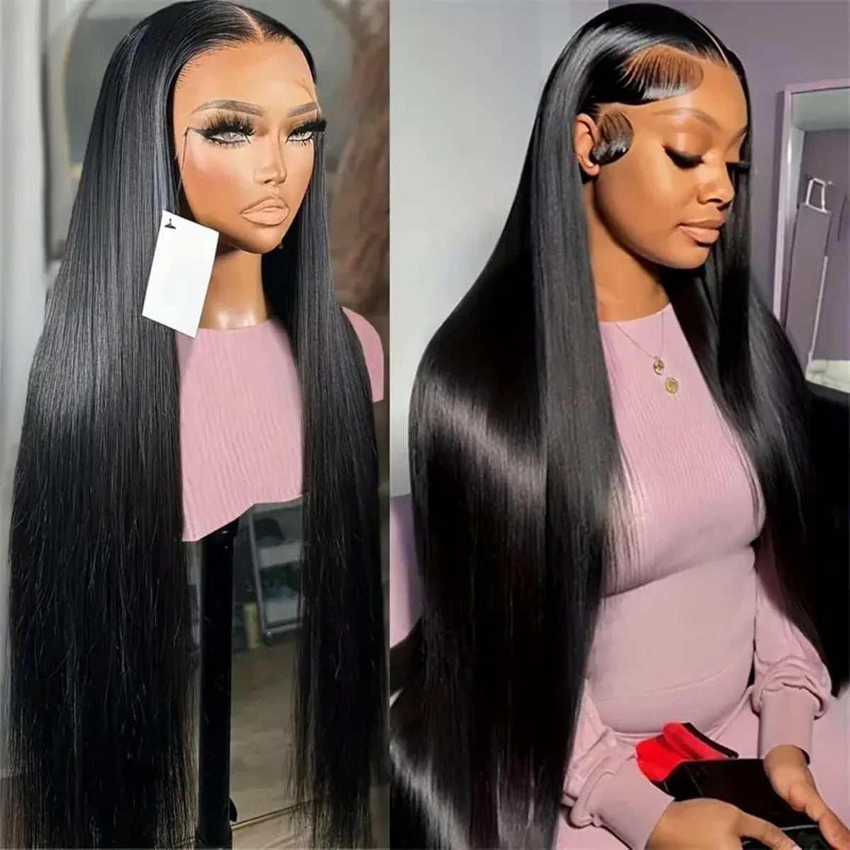 Final Hours – Up to 79% Off🌷💥Straight HD Transparent Lace Front Wigs Human Hair
