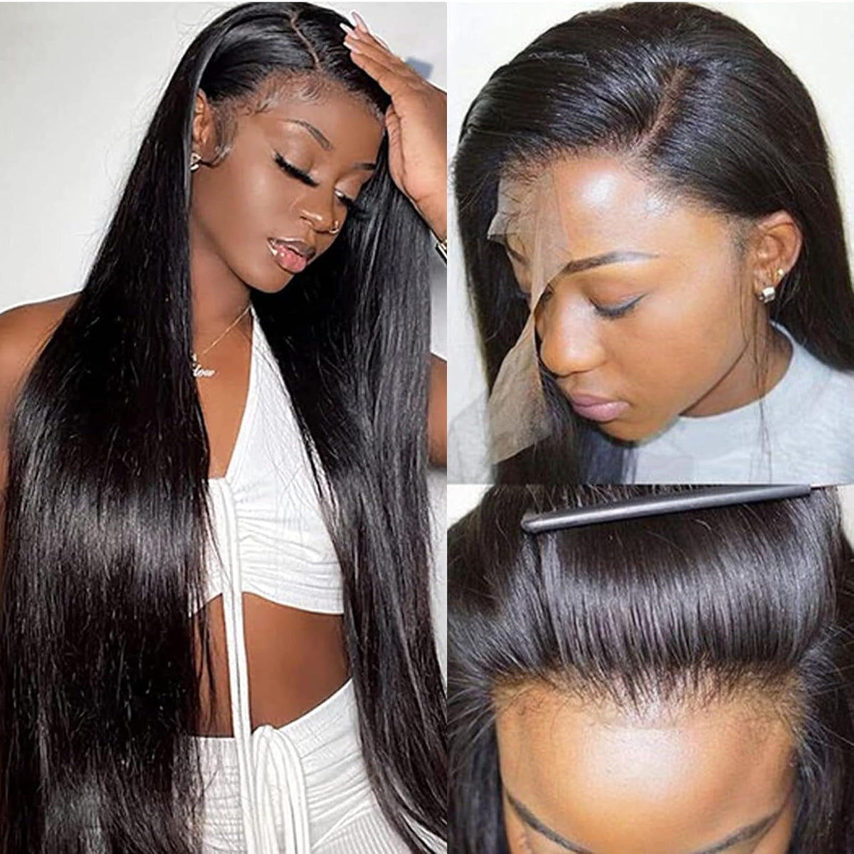 Final Hours – Up to 79% Off🌷💥Straight HD Transparent Lace Front Wigs Human Hair