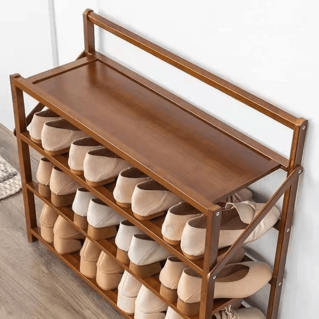 Multi-Use Foldable Wooden Shoe Storage Shelf (68cm)