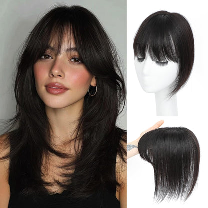 🔥 NEW ARRIVAL SALE-Human Hair Topper with Bangs | Hair Piece for Thinning Hair