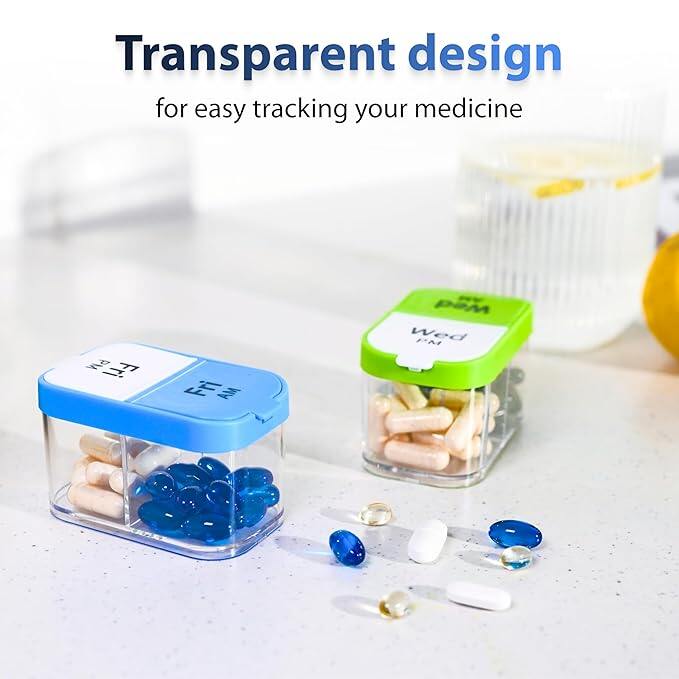 7-Compartments Twice-A-Day Portable Medicine Organizer