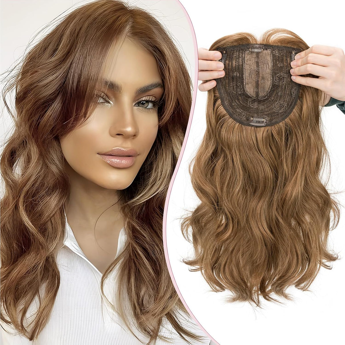 ☀️ Hot Weather? Try This Breathable Hair Solution-Natural-Looking Hair Topper for Women