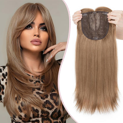 ☀️ Hot Weather? Try This Breathable Hair Solution-Natural-Looking Hair Topper for Women