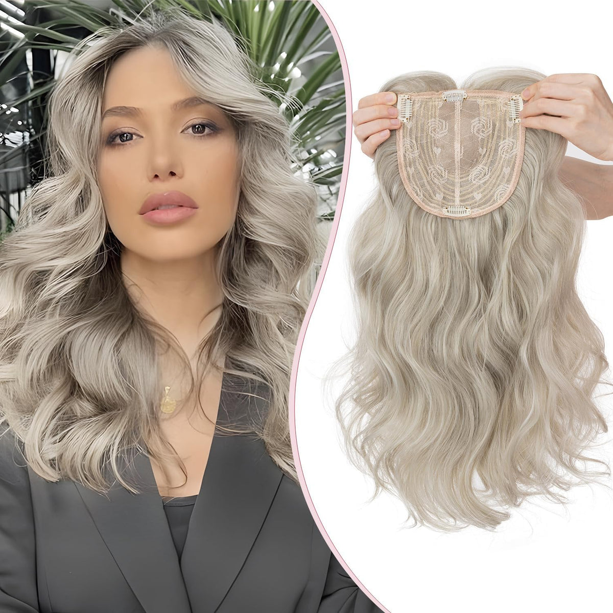 ☀️ Hot Weather? Try This Breathable Hair Solution-Natural-Looking Hair Topper for Women