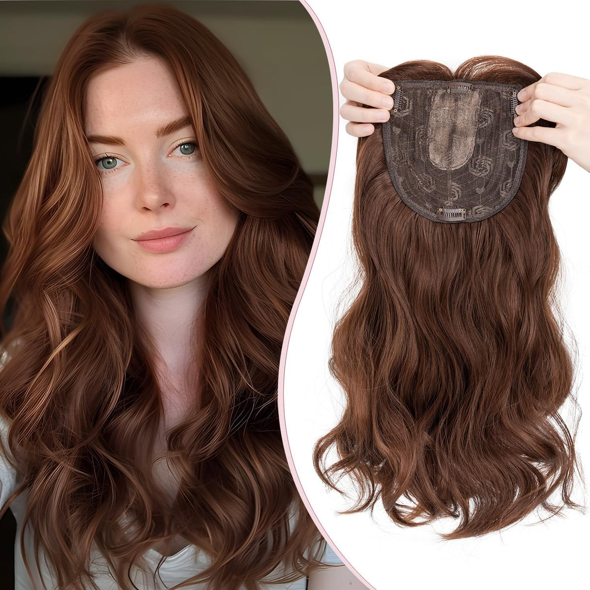 ☀️ Hot Weather? Try This Breathable Hair Solution-Natural-Looking Hair Topper for Women