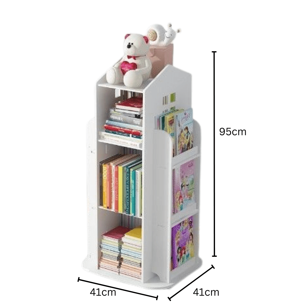 House Shape Multi-Layer Kids Storage Bookshelf with Side Racks