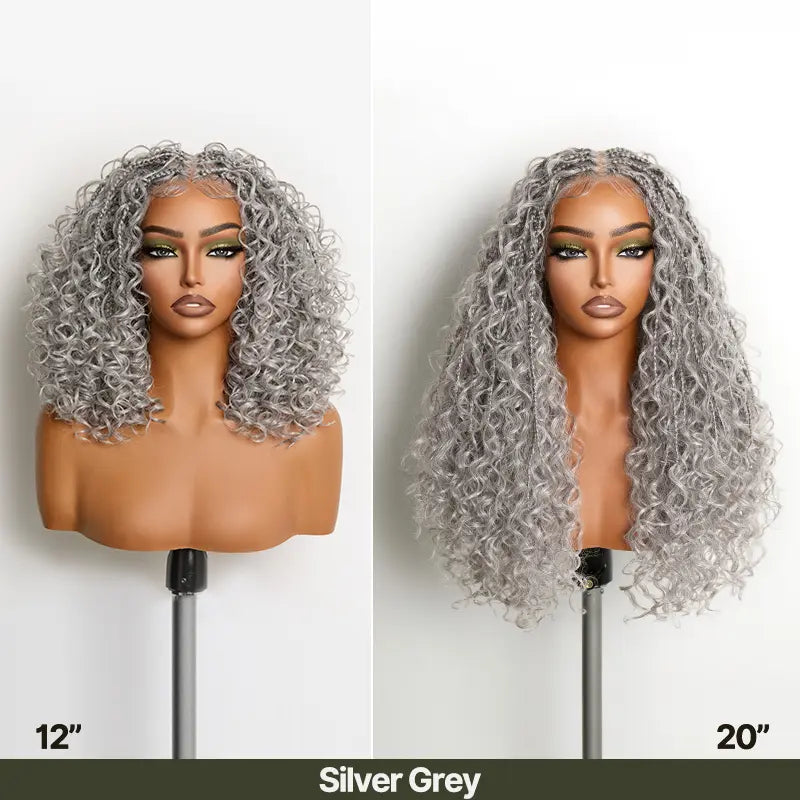 ⚠️ Hurry! 72% OFF✨13x6 HD Lace Wig Glueless Wear & Go 12” Boho Braids Water Wave Pre-Cut Lace Wig – Premium Fiber, Beginner Friendly