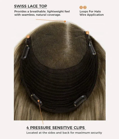 🔥 Final Hours —8.5” x 9” Ultra-Breathable Human Hair Topper | Low Density| Ponytail Friendly