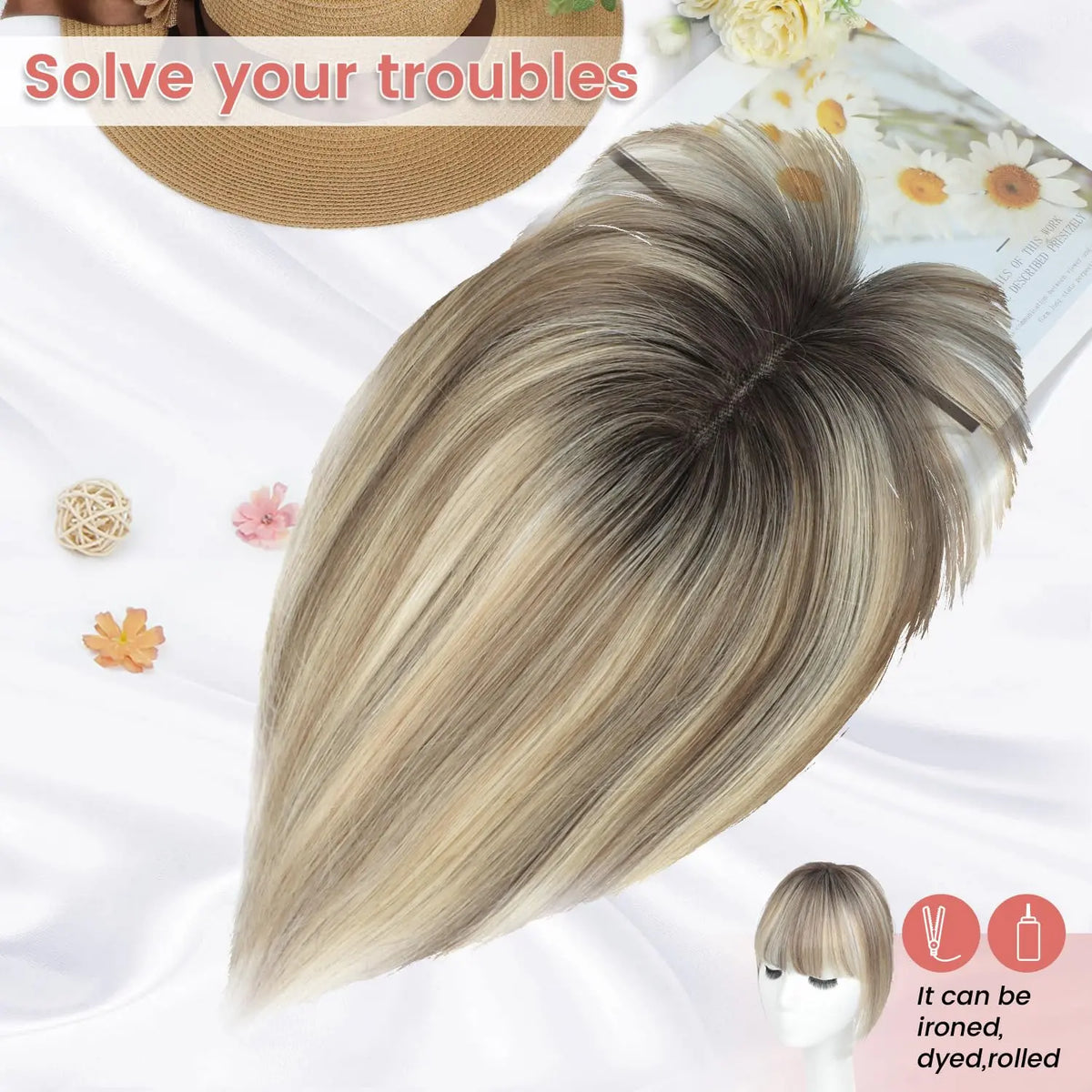 Natural Human Hair Topper – Invisible Volume & Seamless Blend