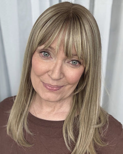 🔥🔥Human Hair Topper with Bangs | Hair Piece for Thinning Hair