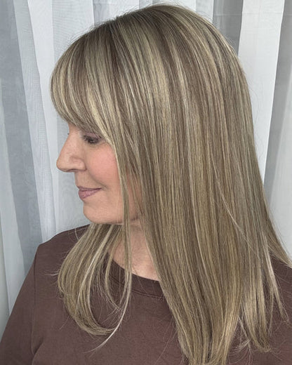 🔥🔥Human Hair Topper with Bangs | Hair Piece for Thinning Hair