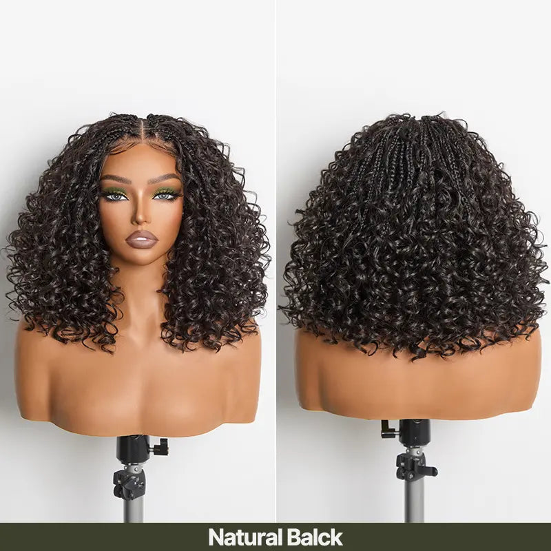 ⚠️ Hurry! 72% OFF✨13x6 HD Lace Wig Glueless Wear & Go 12” Boho Braids Water Wave Pre-Cut Lace Wig – Premium Fiber, Beginner Friendly