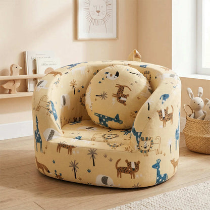 Soft Cushioned Kid’s Lounge Sofa Chair with Safari Design
