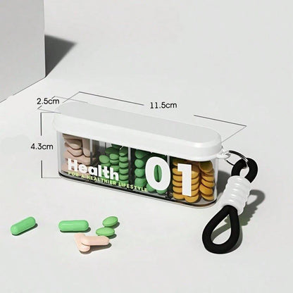 Stylish Portable Pill Box with 4 Compartments